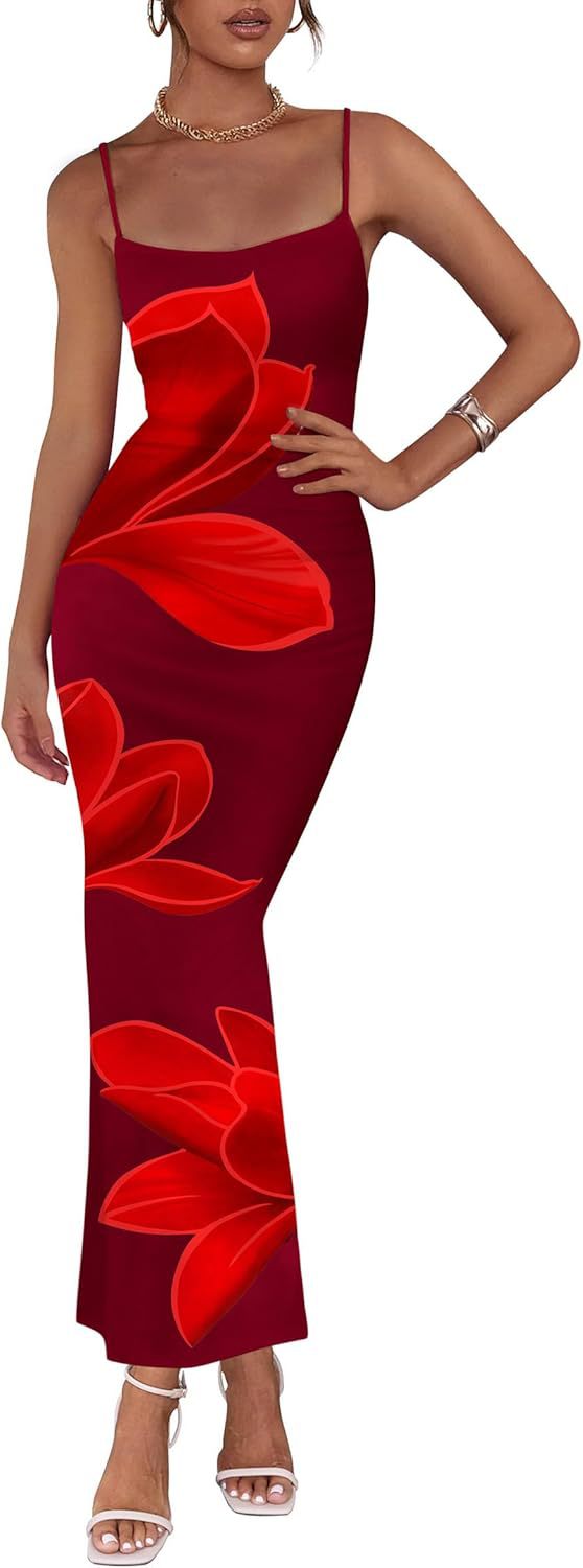 Elegant Floral Print Sling Dress