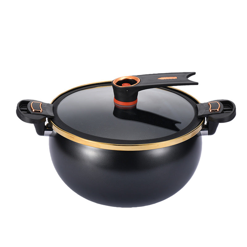 8L Enamel Micro-Pressure Soup Pot Double-Handle Stew Pot