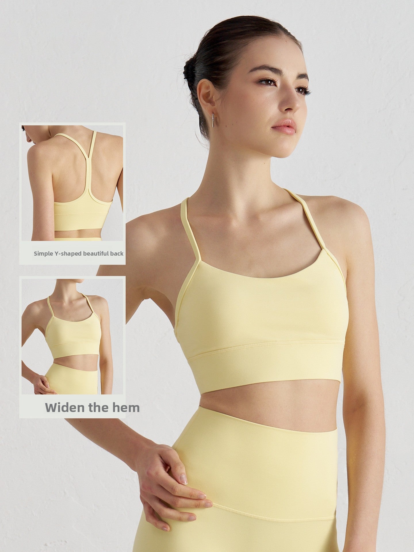 Y-shaped sheer sports bra
