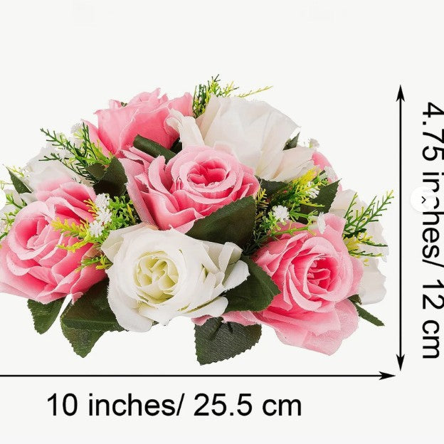 Simulated Rose Ball Decorative Floral Ornament