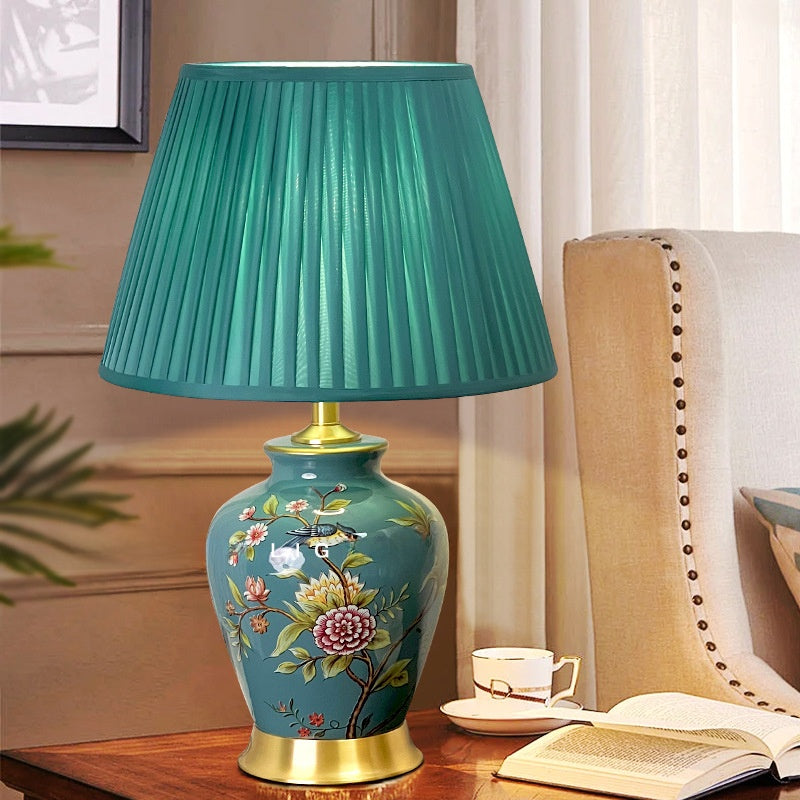 Copper ceramic table lamp