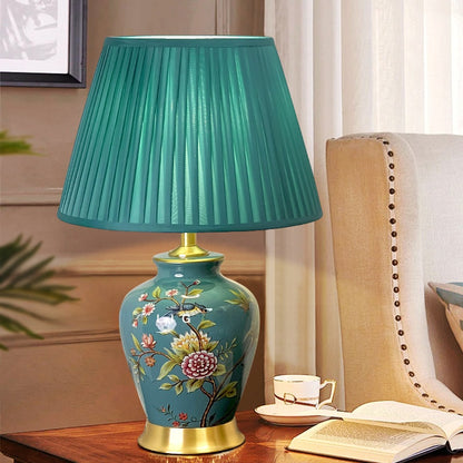 Copper ceramic table lamp