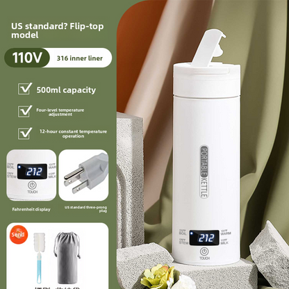 Portable Electric Water Cup with Safety Protection