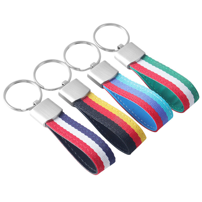 Nylon Braided Metal Keychain