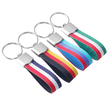Nylon Braided Metal Keychain