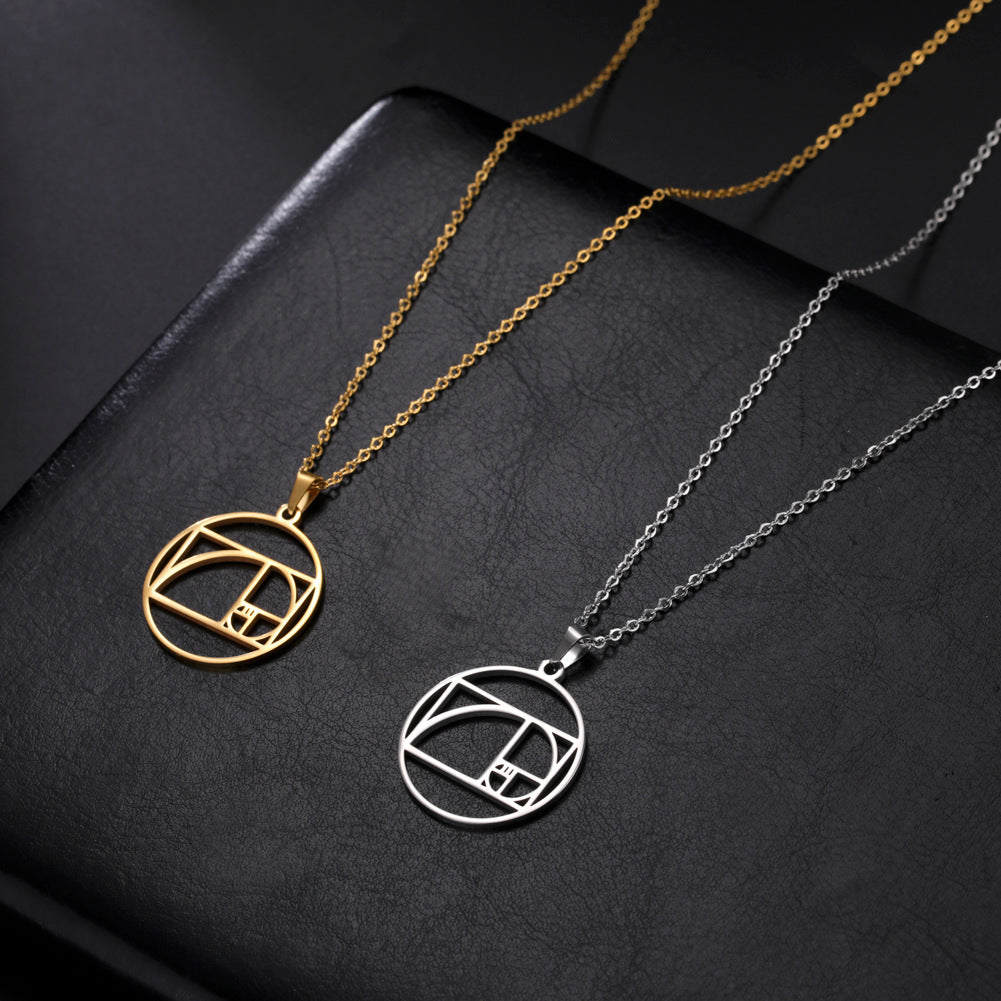 Geometric Cut-Out Stainless Steel Necklace