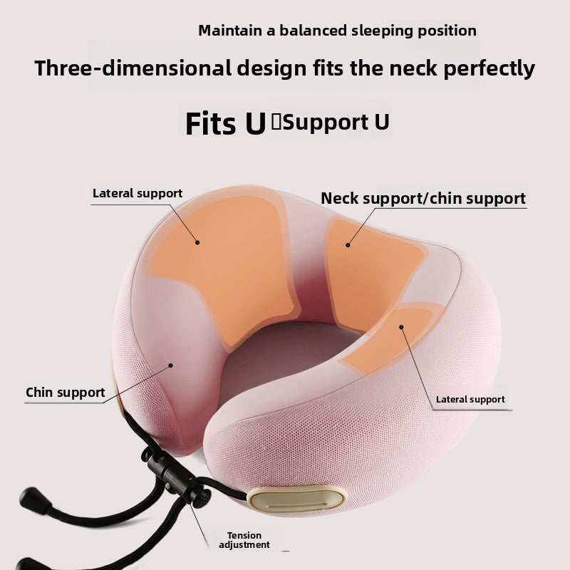 Foldable U-Shaped Travel Pillow with Memory Foam
