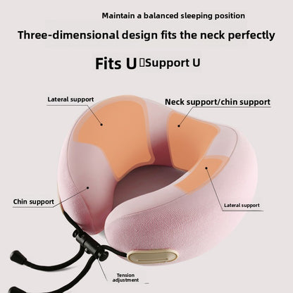 Foldable U-Shaped Travel Pillow with Memory Foam