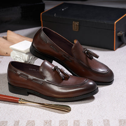 Mens Genuine Leather Tassel Loafers