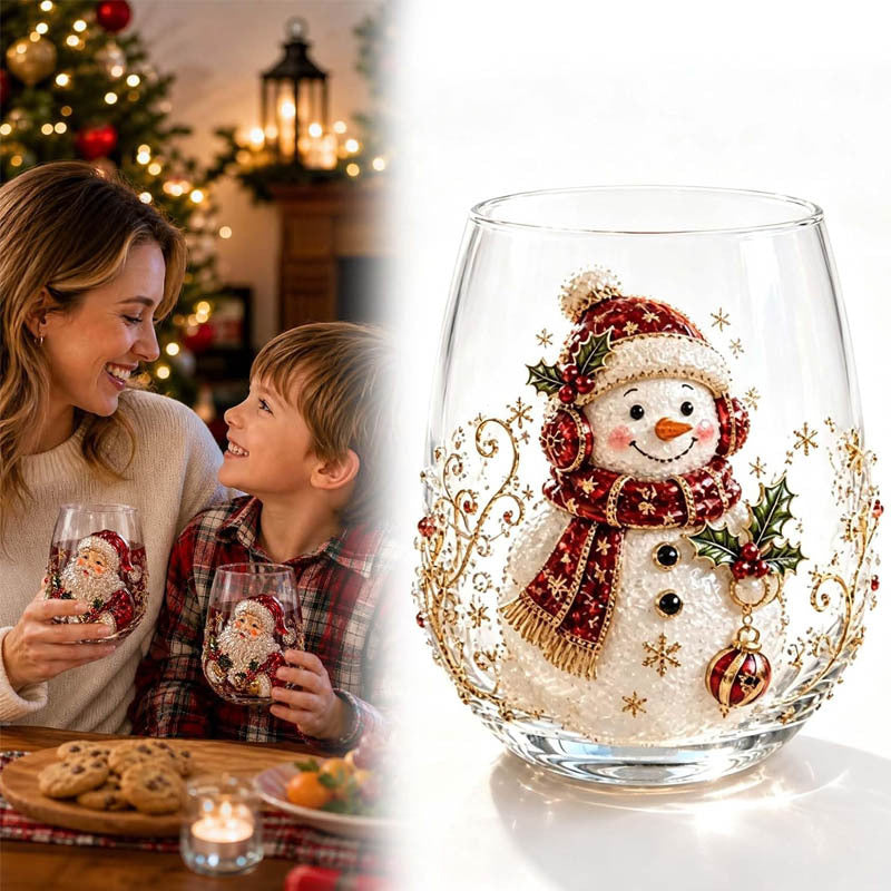 Christmas glass art cups glass cups egg cups