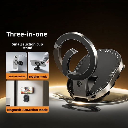 Magnetic suction phone holder folding Maglock double head suction cup