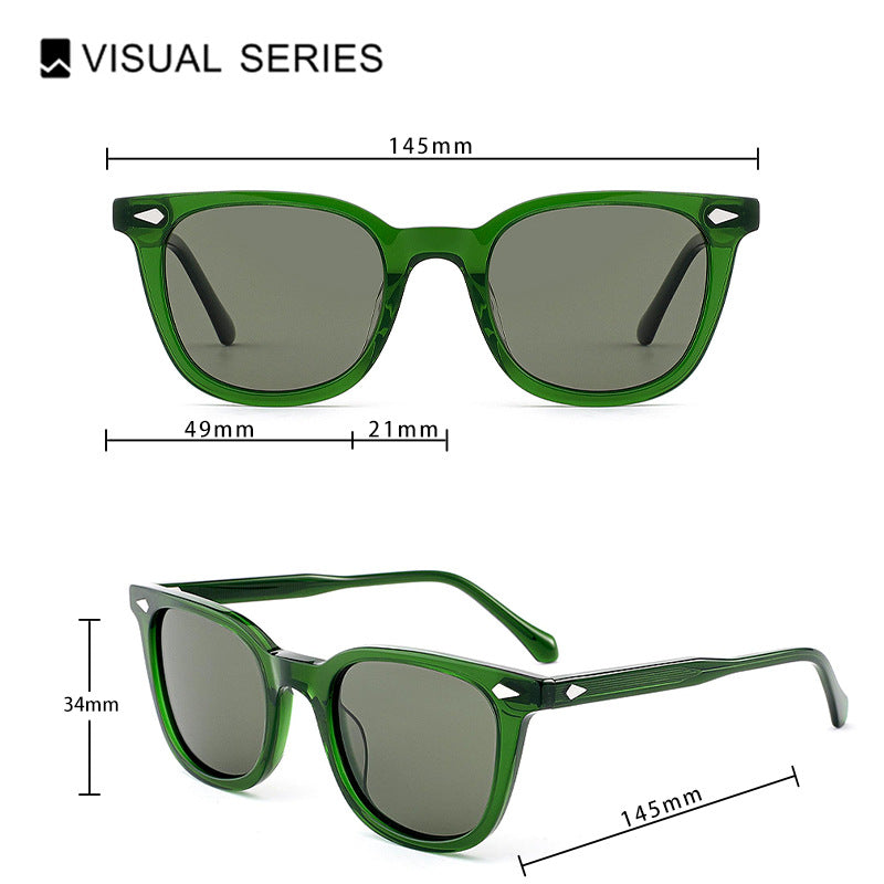 Classic Square Round Frame Polarized Sunglasses