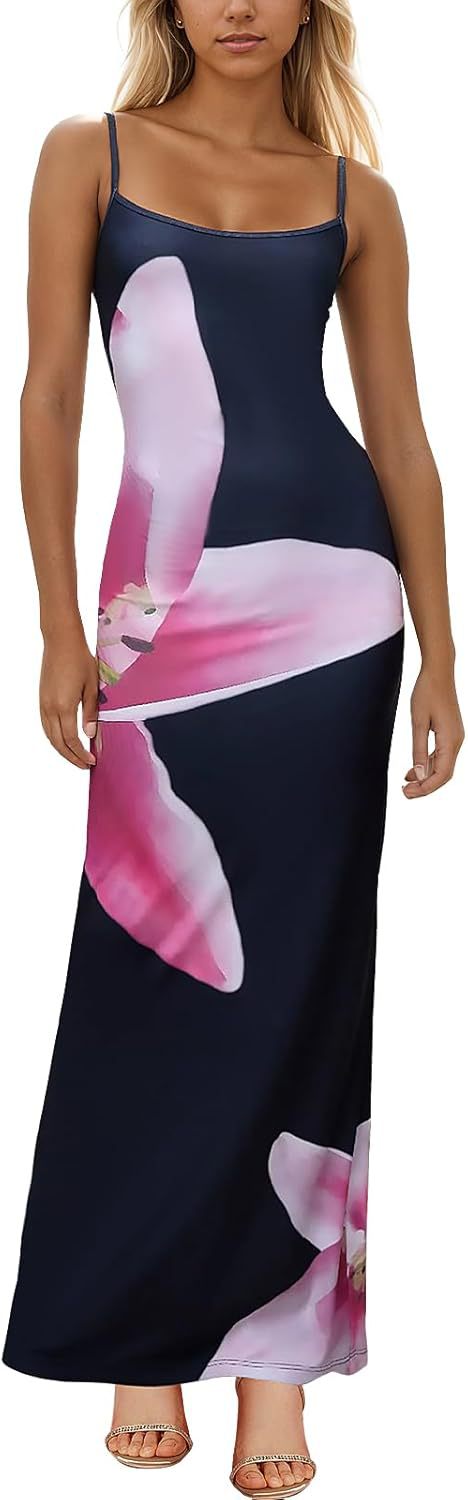 Elegant Floral Print Sling Dress
