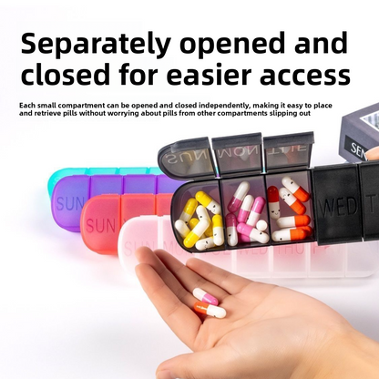 7 Compartment Portable Pill Organizer Box