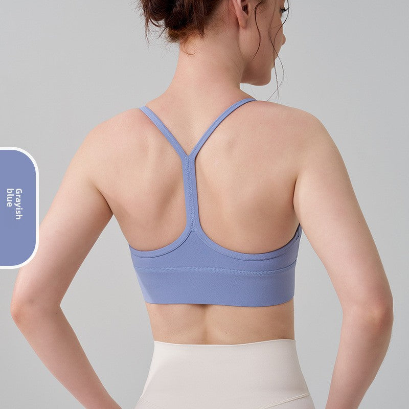Y-shaped sheer sports bra