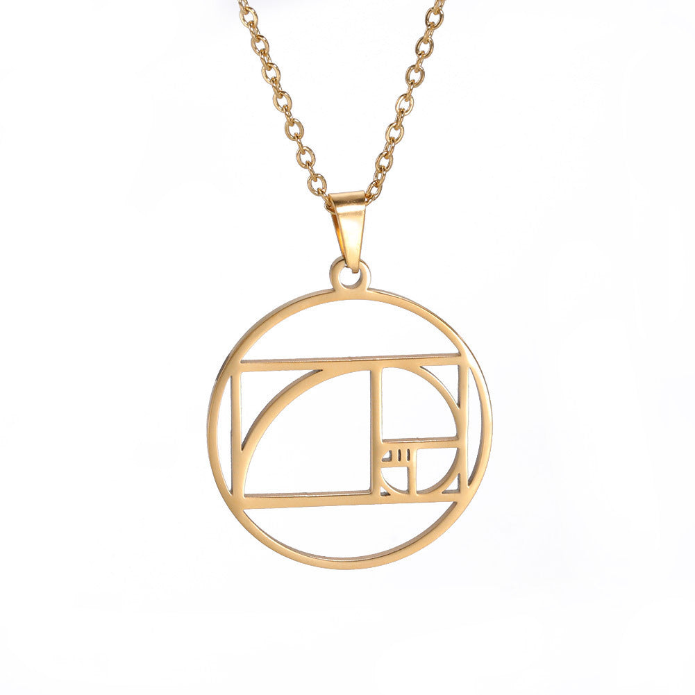 Geometric Cut-Out Stainless Steel Necklace