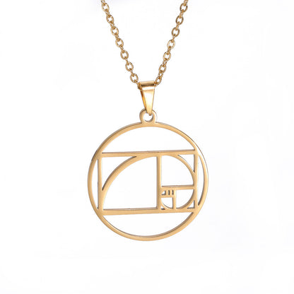 Geometric Cut-Out Stainless Steel Necklace