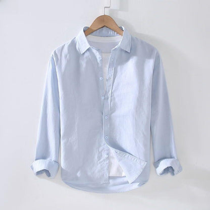 Mens Breathable Linen Cotton Shirt