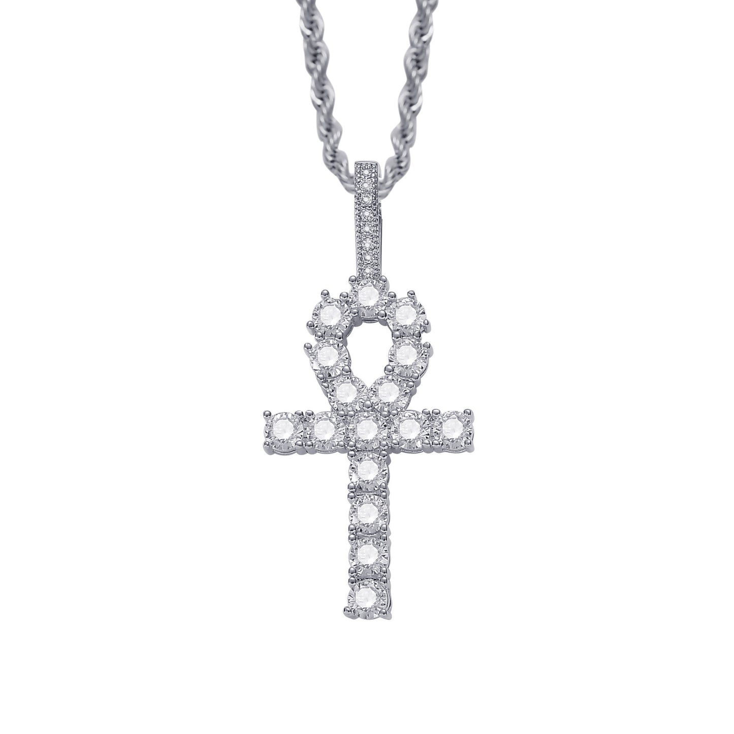 Men's zirconium cross pendant necklace
