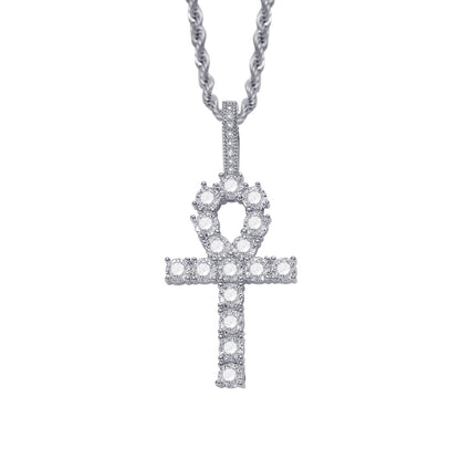 Men's zirconium cross pendant necklace
