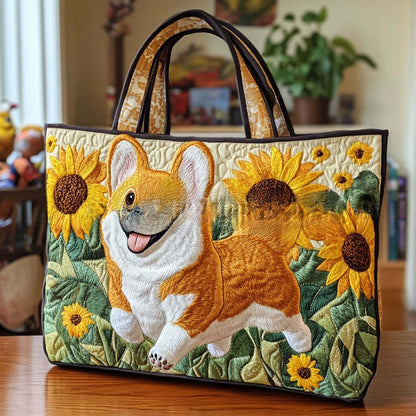 Handmade Embroidered Quilted Tote Bag with Jungle Animal and Book Patterns