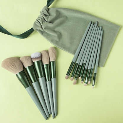 13-Piece Makeup Brush Set with Flannel Bag
