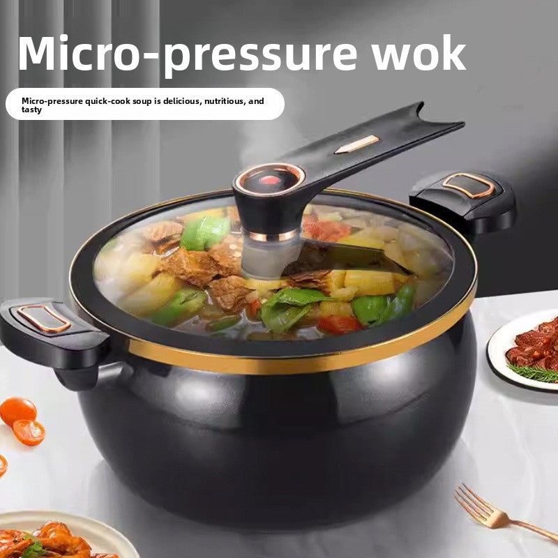 8L Enamel Micro-Pressure Soup Pot Double-Handle Stew Pot