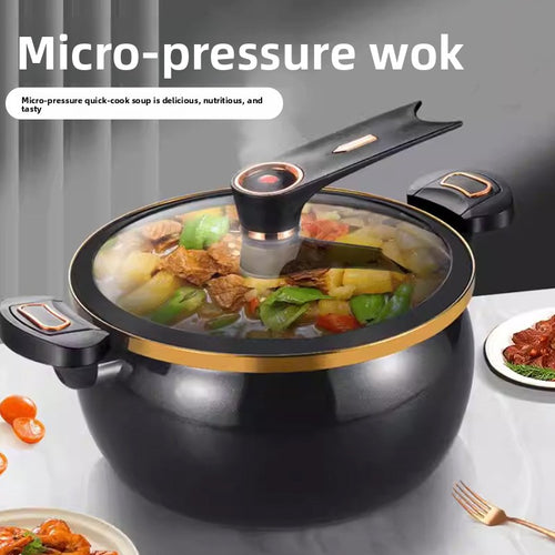 8L Enamel Micro-Pressure Soup Pot Double-Handle Stew Pot