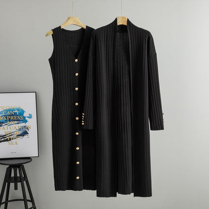 Women's Knitted Cardigan and Dress Set