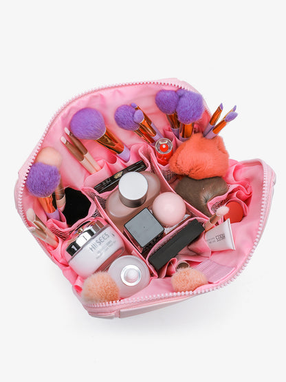 Geometric Rhombus Cosmetic Bag with Partitioned Storage