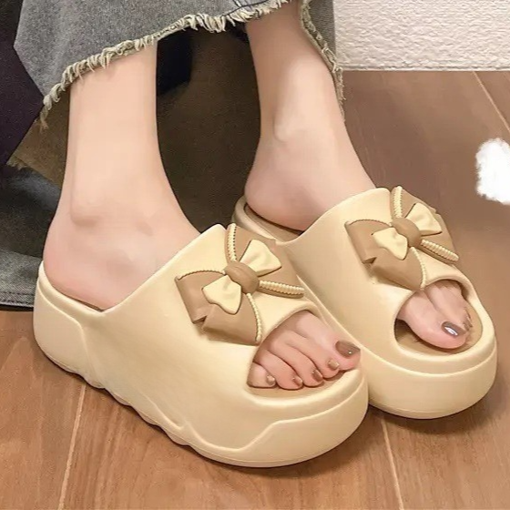 Womens Bow-Knot Non-Slip Slippers