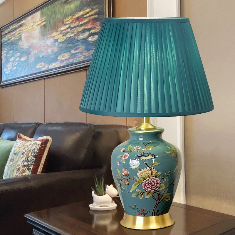 Copper ceramic table lamp