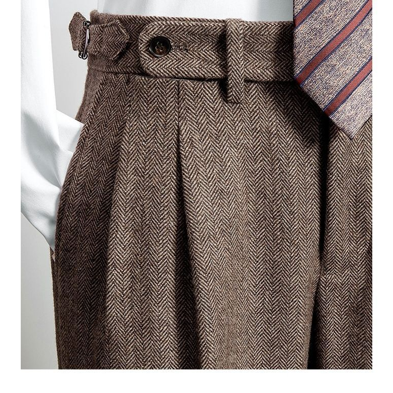 High Waist Wool Trousers
