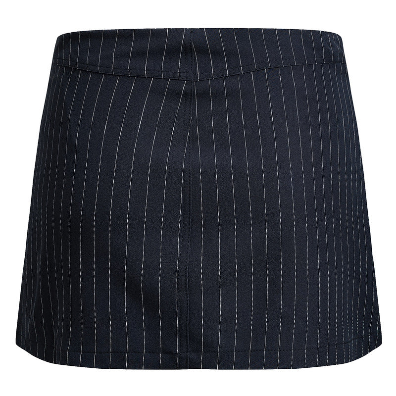 High Waist Double Slip Pocket Slim-fit Slim-fit Short A- line Skirt