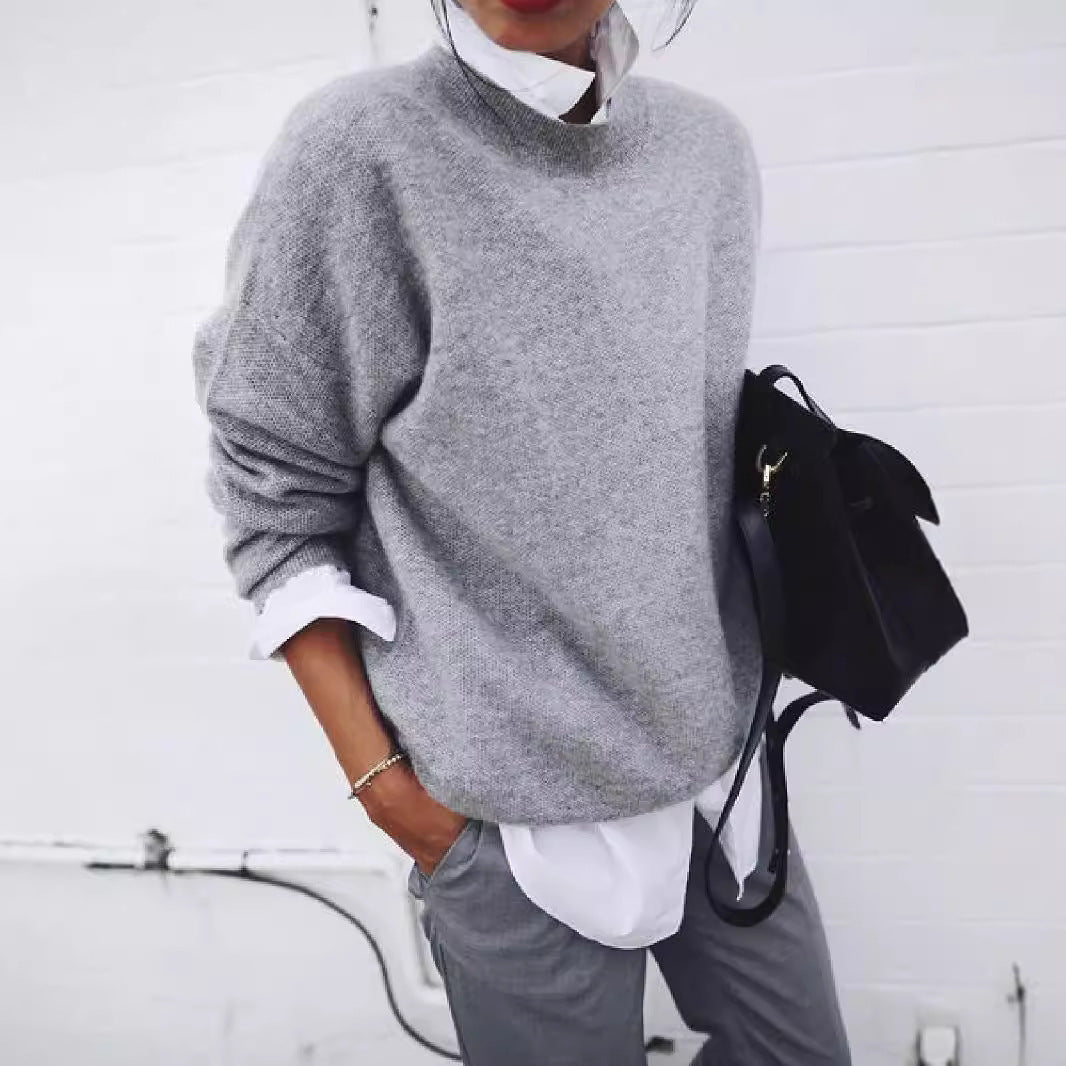 Womens Knitted Pullover Sweatshirt