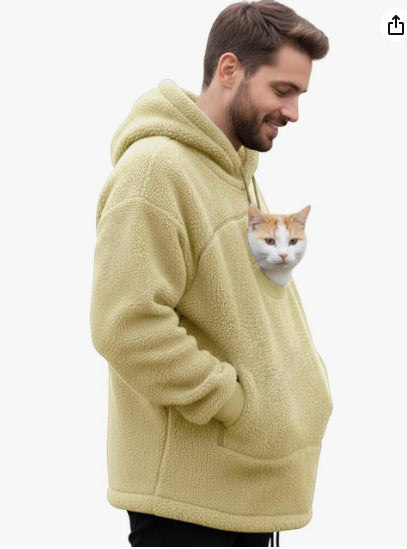 Fleece Lined Hooded Sweatshirt Unisex Loose Fit