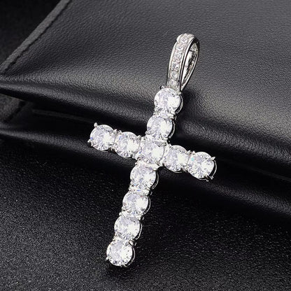 Men's zirconium cross pendant necklace