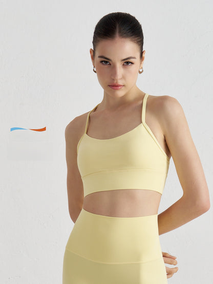 Y-shaped sheer sports bra