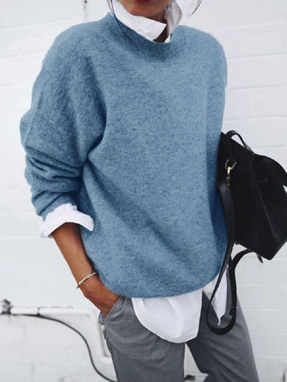 Womens Knitted Pullover Sweatshirt