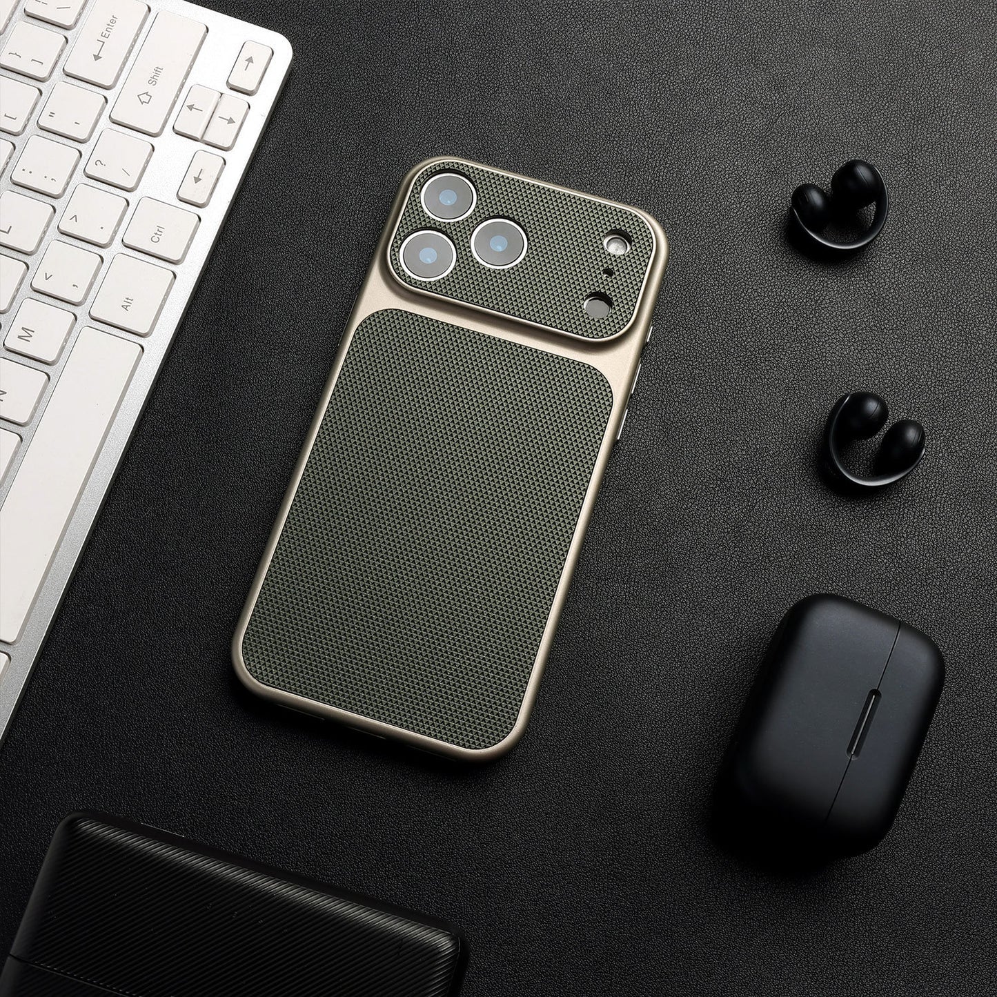 Leather Diamond Pattern Soft Phone Case with Large Window for iPhone