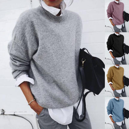 Womens Knitted Pullover Sweatshirt