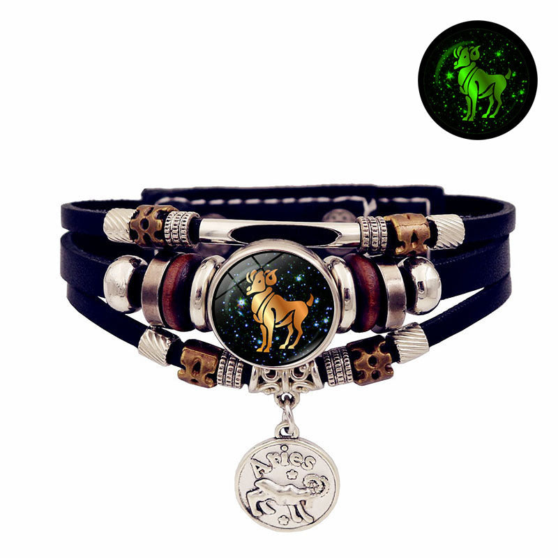 Luminous Constellation Adjustable Leather Bracelet