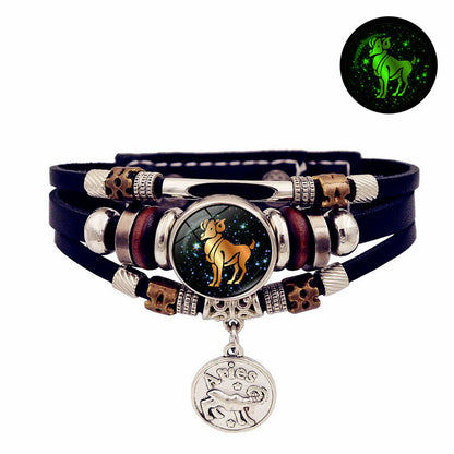 Luminous Constellation Adjustable Leather Bracelet