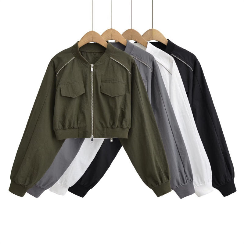 Double Zip Baseball Jacket Coat