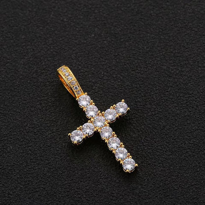 Men's zirconium cross pendant necklace