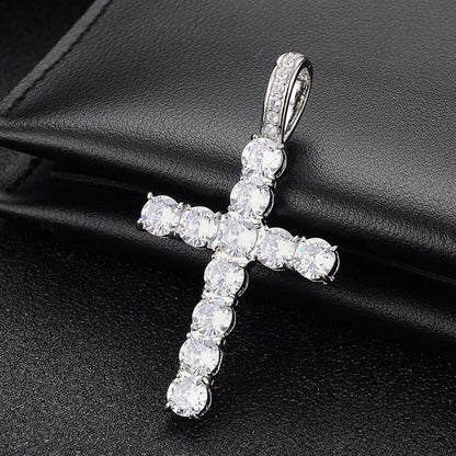 Men's zirconium cross pendant necklace