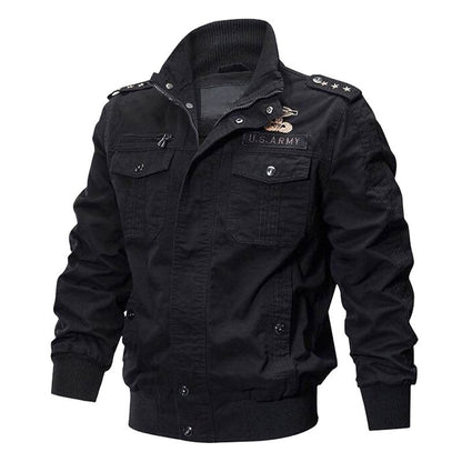 Autumn and Spring New Air Force One Pilot Jacket Men's Thin Washed Embroidered Workwear Denim Jacket Men