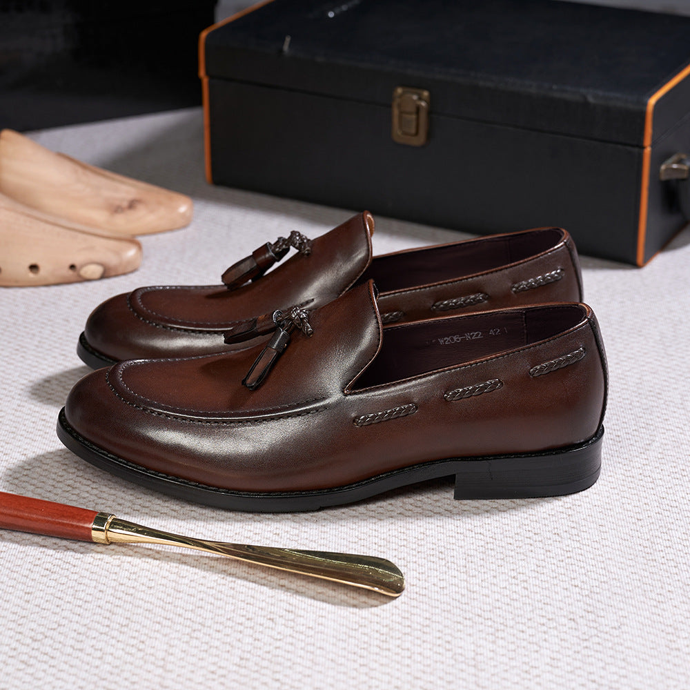 Mens Genuine Leather Tassel Loafers