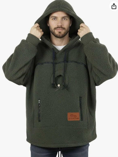 Fleece Lined Hooded Sweatshirt Unisex Loose Fit