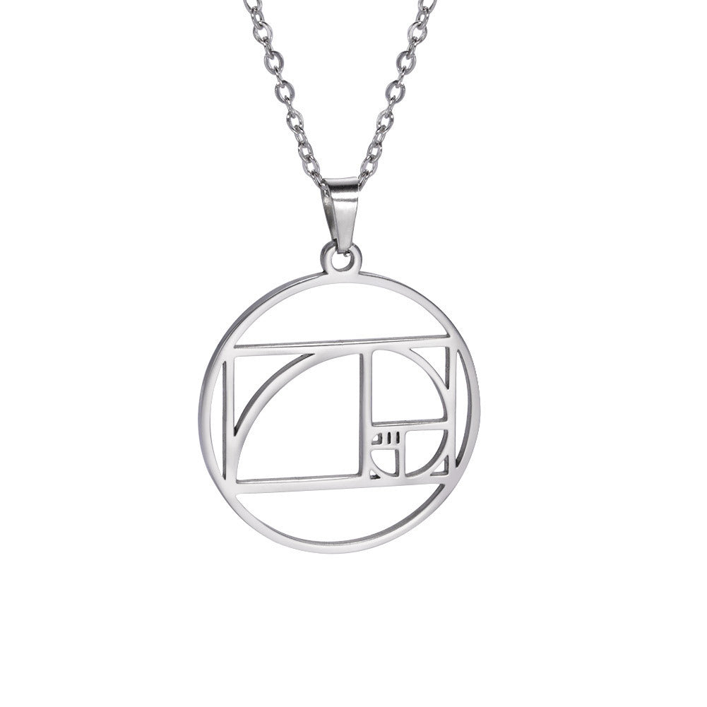 Geometric Cut-Out Stainless Steel Necklace